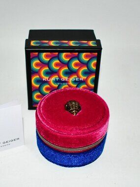 Kurt Geiger SMALL Round Jewelry Box in Multi #5393669789 NWT